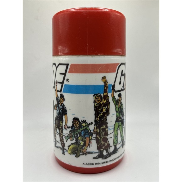 PLASTIC THERMOS GI JOE 1985 HASBRO BRADLEY ALADDIN INDUSTRIES - Picture 2 of 9